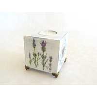 Teelichthalter Kerzenhalter Shabby Lavendel Vintage Handarbeit von RetroWerkstatt