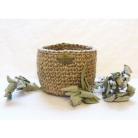 Wohndekor Korb Ø12x10 cm Körbchen Aus Jute Utensilo Ablagekorb Rustikal Versandbereit von RetroWerkstatt