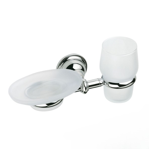 Seifenschalen & Spender/Zahnputzbecher Retro/Vintage Serie Étoile Chrom von Retrobad von Retrobad