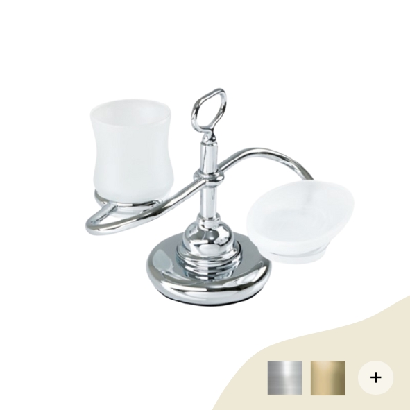 Seifenschalen & Spender/Zahnputzbecher Retro/Vintage Serie Étoile  von Retrobad von Retrobad