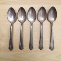 Set Monroe Silberlöffel, Epns, Antikes Geschirr, 1930Er Jahre Tisch von Retroburgh
