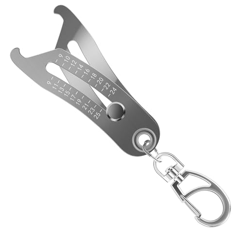 Portable Precise Thread Size Checker Keychain, Metrisch und Imperial Nut and Bolt Thread Checker Tragbarer Gewindeprüfer für Muttern und Bolzen Bolt Size Finder zur Überprüfung der Gewindegröße von Retrok