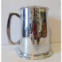 Englisch Sheffield Zinn Tankard Vintage Pub Becher Metall Stein von Retromagination
