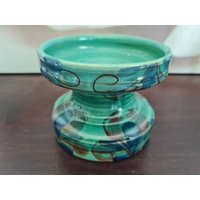 Allgäuer Keramik Kerzenhalter Majolika 70Er Jahre von Retrospektiven