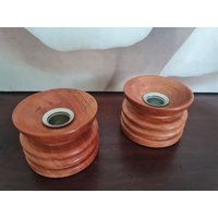 Set Kerzenhalter Holz 70Er Jahre Set Kerzenhalter Holz 70Er Jahre von Retrospektiven