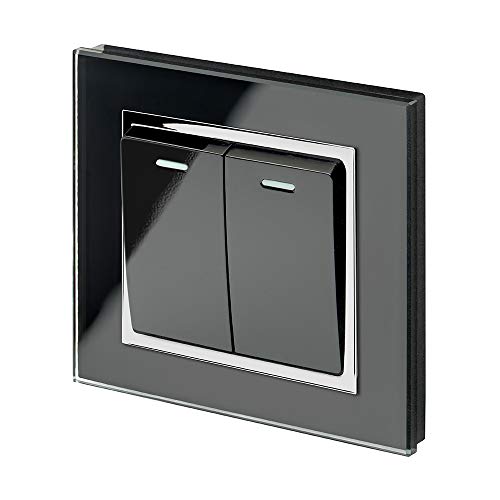 Retrotouch RTS2005 Designer-Lichtschalter 2-fach mechanisch schwarz von Retrotouch