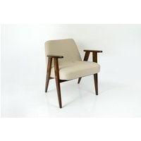 Midcentury Vintage Lounge Beigefarbener Sessel Aus 60Er Jahren | Stuhl Akzent Polster Midcentury Modern von Retrouge