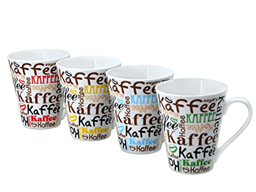 Retsch Arzberg Fischer Bamberg by Kaffeebecher-Set 4-teilig KAFFEE SCRIPT/Porzellan/dekoriert ca. 300 ml Inhalt/4 Dekore im Set von Retsch Arzberg