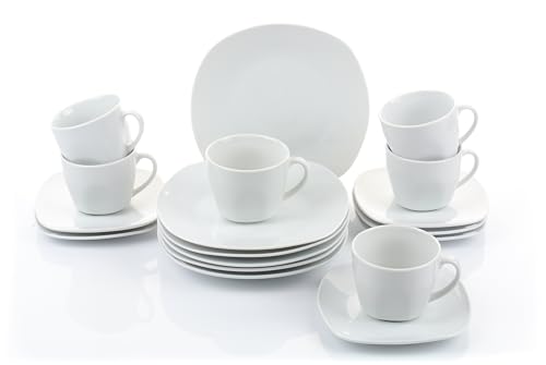 Retsch Arzberg/Geschirr Kaffeeservice FINO/Set 18teilig für 6 Personen/Porzellan eckig uni weiß/Basic-Geschirr Retsch Arzberg/Geschirr Kaffeeservice FINO/Set 18teilig für 6 Personen/Porzellan eckig uni weiß/Basic-Geschirr von Retsch Arzberg