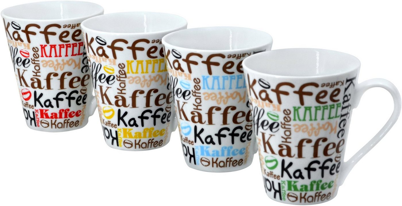 Retsch Arzberg Becher Kaffeescript, Porzellan, 4-teilig von Retsch Arzberg