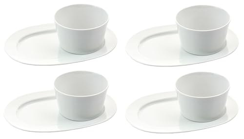 Retsch Arzberg Eisschale Eisbecher inkl. Tablett aus Porzellan | für Kalt und Heiß geeignet (4 Stück) von Retsch Arzberg