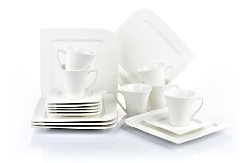 Retsch Arzberg Fantastic edles Kaffeeservice 18teilig für 6 Personen/Porzellan/cremeweiß von Retsch Arzberg