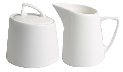 Retsch Arzberg Fantastic edles Milch und Zucker Set/Kaffee-, Tee- Servierset 2teilig/Milchgießer und Zuckerdose mit Deckel/Porzellan/cremeweiß von Retsch Arzberg