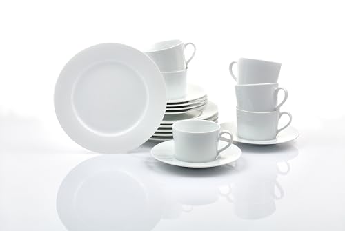 Retsch Arzberg Heike Weiss Kaffeeservice 18teilig für 6 Personen/Porzellan/Uni weiß, rund von Retsch Arzberg