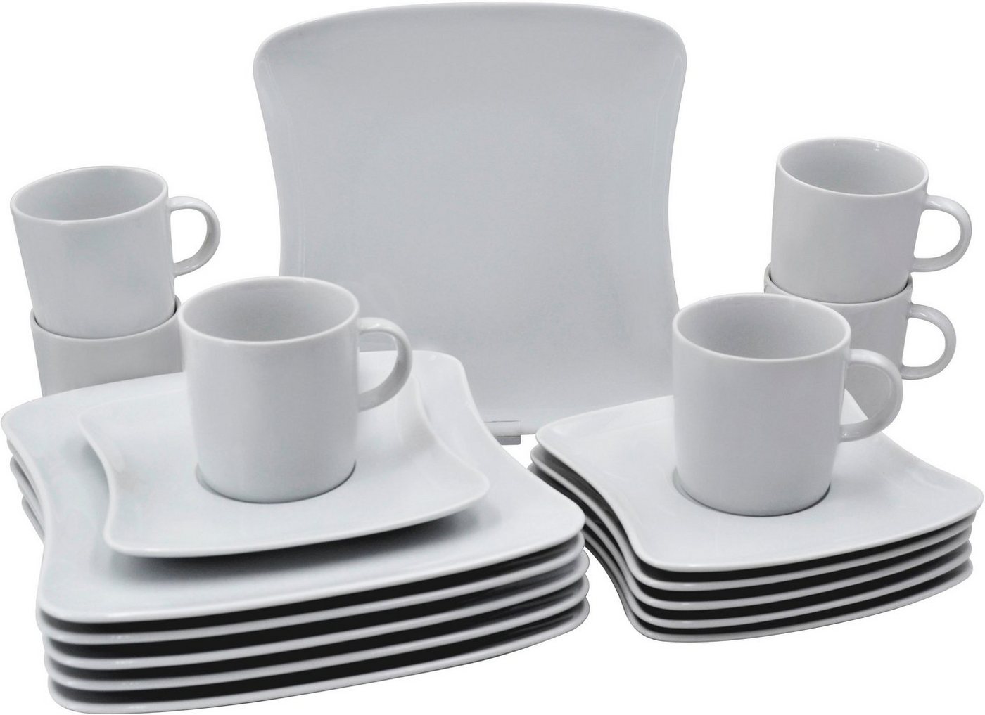 Retsch Arzberg Kaffeeservice Geschirr-Set, Service SANDY (18-tlg), 6 Personen, Porzellan, Porzellan Made in Germany, 18 Teile, für 6 Personen von Retsch Arzberg