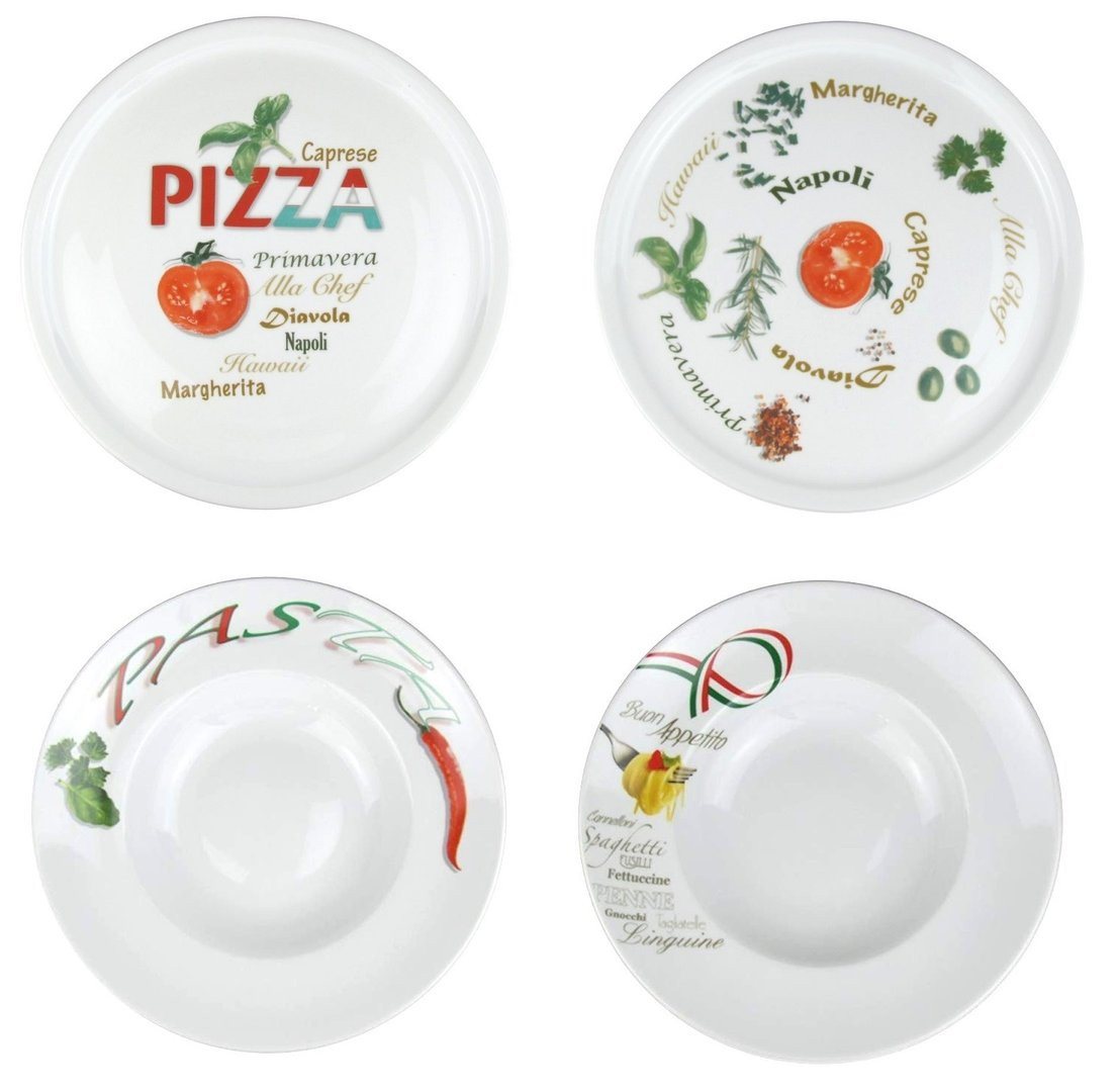 Retsch Arzberg Pastateller 4er Set Pizza und Pasta' mit 2 Pizzateller und 2 Pastateller, Spülmaschinengeeignet von Retsch Arzberg