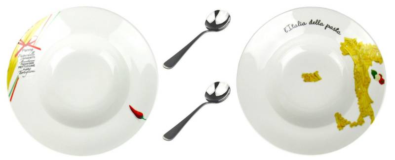 Retsch Arzberg Pastateller XL Ø 27 cm italienisches Design, (2 St), Inkl. Pastalöffel Spülmaschinengeeignet von Retsch Arzberg