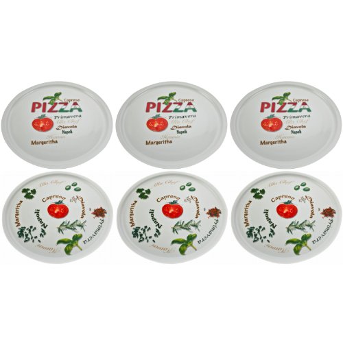 Retsch Arzberg Pizzateller Ø 30cm, Porzellan, Stück:6 Stück, Motiv:Pomodoro & Spezia von Retsch Arzberg