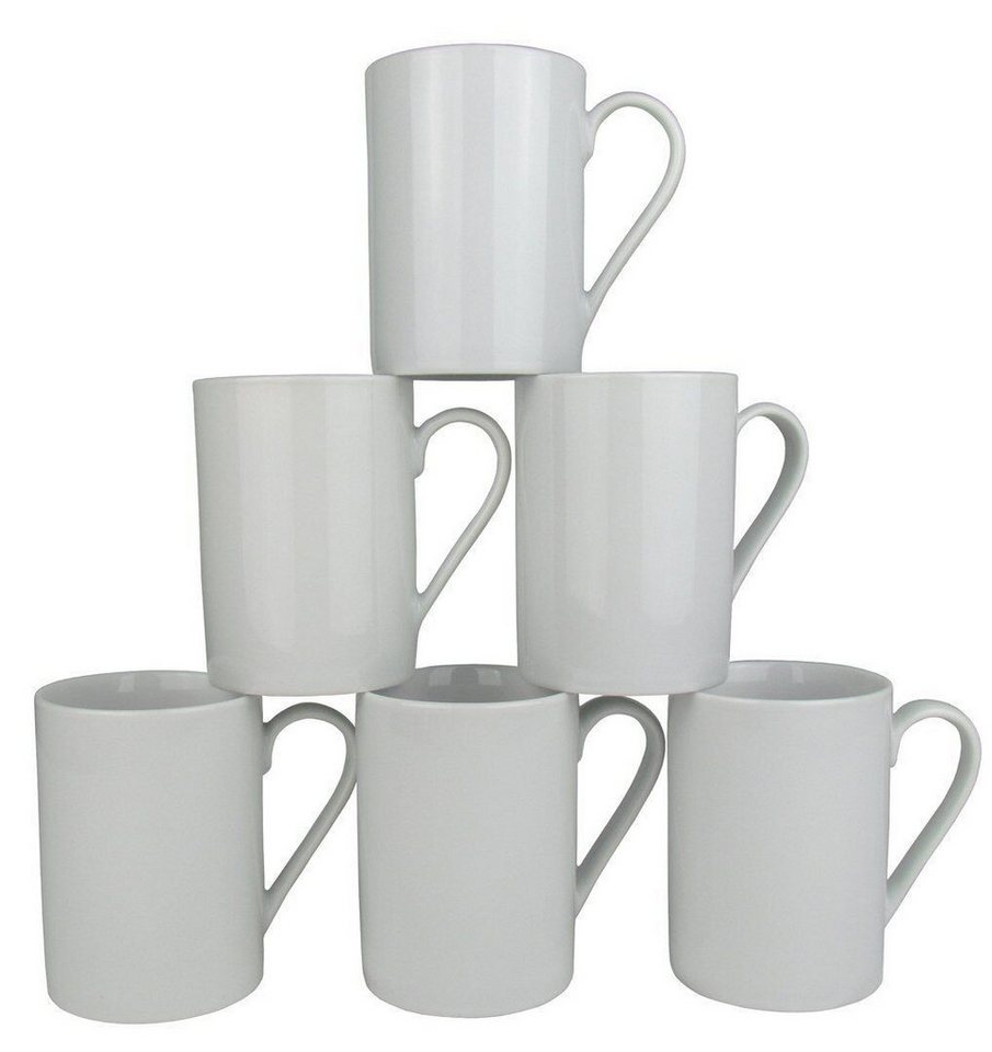 Retsch Arzberg Tasse Kaffeebecher Kaffeetassen, 6er Set aus Porzellan, Zylindrische Form, Spülmaschinefest von Retsch Arzberg