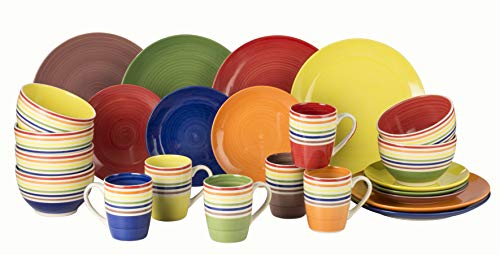 Waterside England by Retsch Arzberg/Kombiservice 24-teilig COLOR STRIPES/für 6 Personen/Steinzeug/Geschirrset von Retsch Arzberg