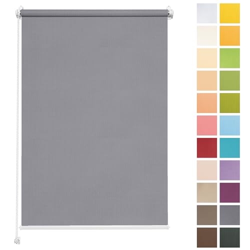 Rettika® Sichtschutz Rollo ohne Bohren - Silber, Breite: 85cm, Höhe 150 - Rollos für Fenster ohne Bohren, Fenster rollos für innen, Jalousien zum Klemmen, Klemmrollo von Rettika