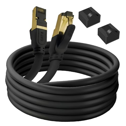 Reulin - PREMIUM Kupfer Litzenkabel RJ45 LAN Cat 8 Ethernet Kabel SSTP 40 Gbps kompatibel mit Routern Modems 4K 8K Smart TV Boxen Internet PS5 PS4 Xbox Konsolen Spielen (10 Meter) von Reulin