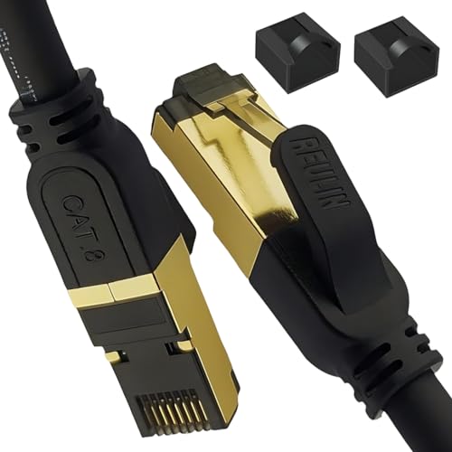 Reulin Ethernet Kabel 1M - Plug & Play Cat8 LAN Kabel TP 40G RJ45 Netzwerkkabel So verbinden Sie den Modem Router Hub mit Smart Tv, Ethernet Splitter, Gigabit Switch, Gaming Für Zuhause/Büro (1M) von Reulin