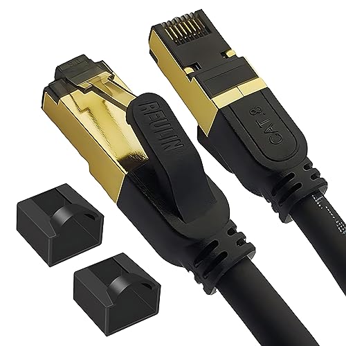 Reulin - PREMIUM Kupfer Litzenkabel RJ45 LAN Cat 8 Ethernet Kabel 8 M lang, SSTP 40 Gbps kompatibel mit Routern Modems 4K 8K Smart TV Boxen Internet PS5 PS4 Xbox Konsolen Spielen 8M von Reulin