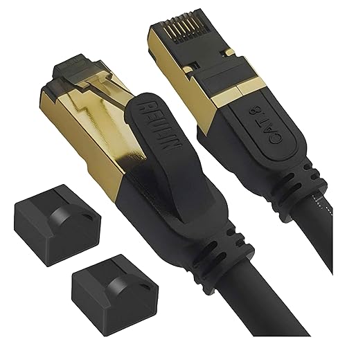 Reulin Plug & Play - Ethernet 12M Cat8 LAN Kabel TP 40G RJ45 Netzwerkkabel 12M kompatibel mit WLAN Modem Router Hub Smart TV Splitter Gigabit Switch Spielkonsole 12 Meter von Reulin