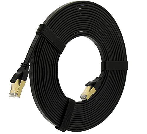 Reulin Ultra-Flexibel 14M Lang - CAT8 Flaches Ethernet Kabel, 14 M Cat 8 Hochgeschwindigkeits 40-G LAN Netzwerk Internet Kabel 14.0 Meter von Reulin