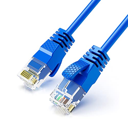 Reulin Ultradünnes Ethernet Kabel, Hochgeschwindigkeits Internet Draht, Cat6 Lan Kabel, 1-GHz Gigabit RJ45 Netzwerkkabel, Patchkabel für Smart TV Computer Laptop Android TV Box PS5 Xbox (2M, Blau) von Reulin