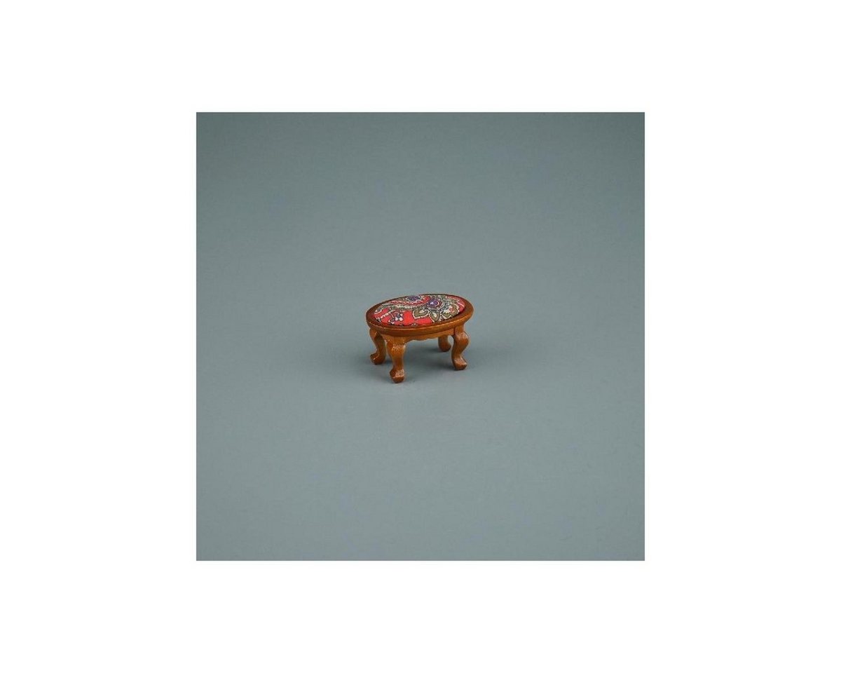 Reutter Porzellan Dekofigur 001.862/4 - Gepolsterter Hocker rot, Miniatur im Maßstab 1:12 von Reutter Porzellan