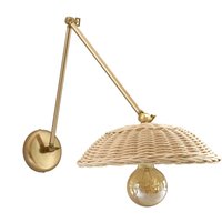 Rattan Wandleuchte Minimal Verstellbare Bambus Gewebt Modernes Licht von RevealHome
