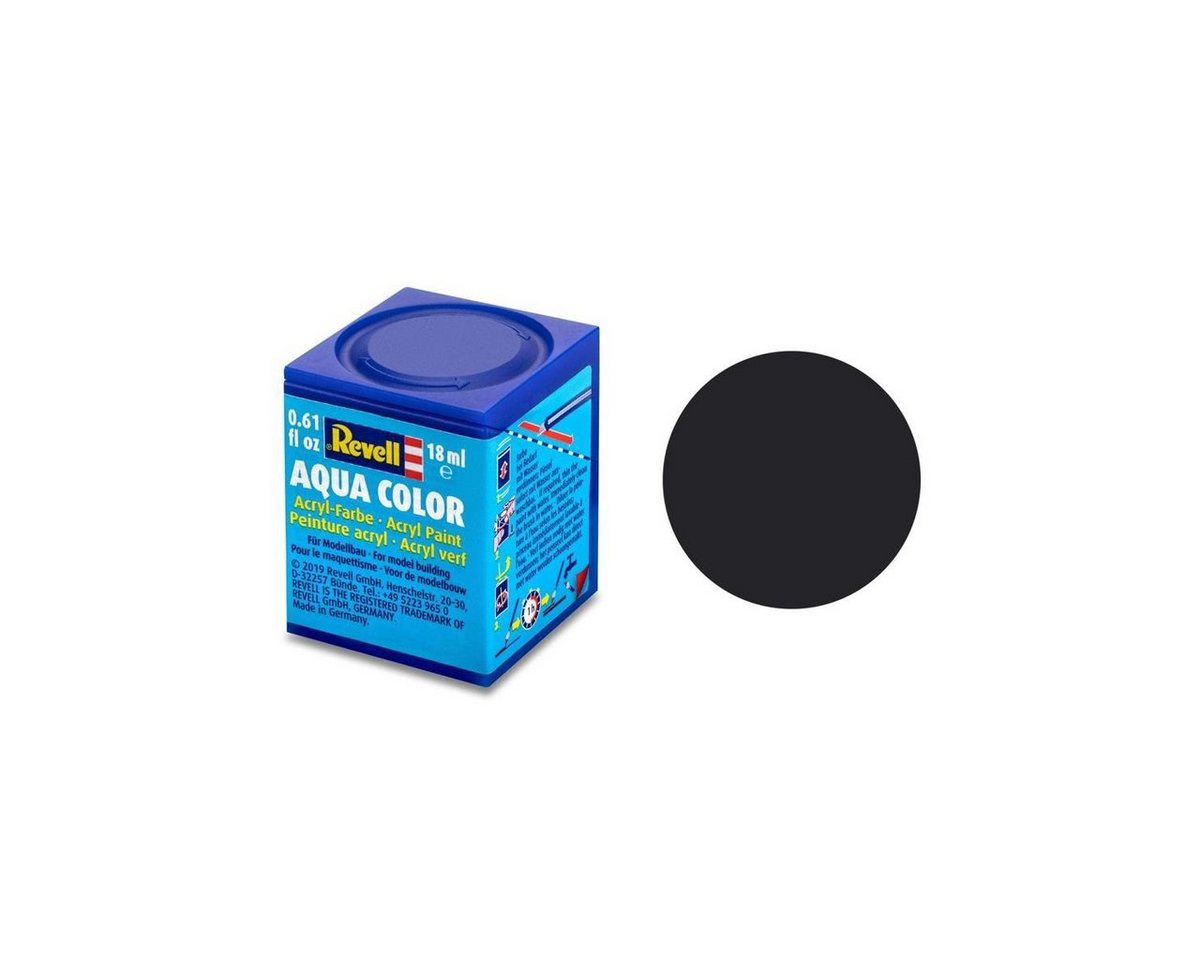 Revell® Acrylfarbe Modellbau-Farbe auf Wasserbasis, Teerschwarz matt, 18 ml von Revell®