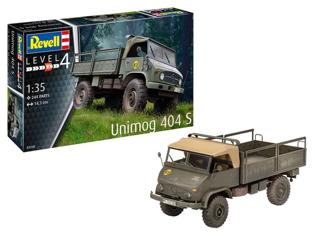 Revell® Bastelfarbe Revell 03348 Modellauto Transporter Unimog 404 S MB Mercedes 1:35 von Revell®