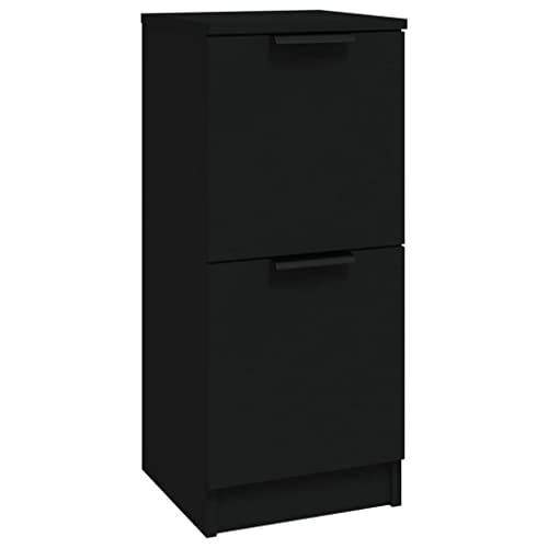 Revera Anrichte schwarz 30 x 30 x 70 cm aus mehrschichtigem Holz von Revera