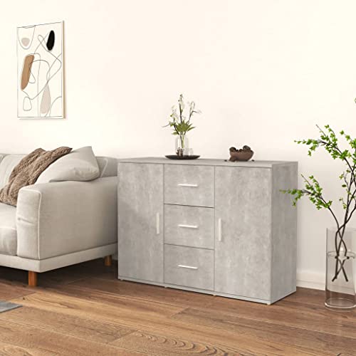Sideboard Grau Zement 91 x 29,5 x 65 cm aus mehrschichtigem Holz von Revera