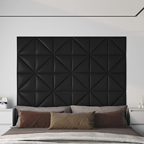 vidaXL Wandpaneele 12 Stk. Schwarz 30x30 cm Kunstleder 1,08 m² von Revera