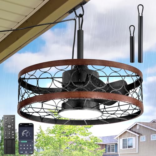 Deckenventilator Mit Beleuchtung Mit Fernbedienung,APP,IP65 Wasserdicht Lampe Mit Ventilator,LED 36W Dimmbar Deckenventilator Mit Licht,Leise 6-Gang Ceiling Fan with Light Für Pavillon,Terrasse,50CM Deckenventilator Mit Beleuchtung Mit Fernbedienung,APP,IP65 Wasserdicht Lampe Mit Ventilator,LED 36W Dimmbar Deckenventilator Mit Licht,Leise 6-Gang Ceiling Fan with Light Für Pavillon,Terrasse,50CM von Revneey