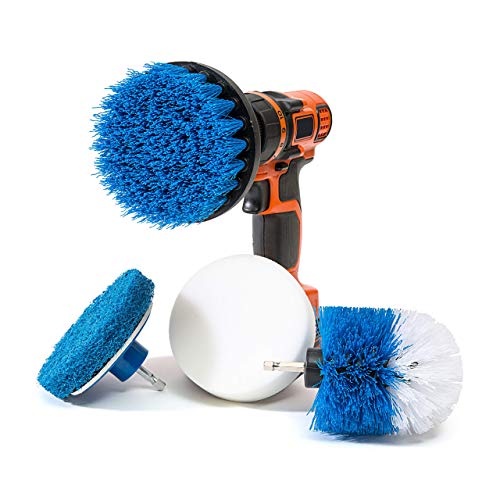 RevoClean 4 Piece Scrub Brush Power Drill Attachments-All Purpose Time Saving Kit-Perfect for Cleaning Grout, Tile, Counter, Shower, Grill, Floor, Kitchen, Blue & White RevoClean 4 Piece Scrub Brush Power Drill Attachments-All Purpose Time Saving Kit-Perfect for Cleaning Grout, Tile, Counter, Shower, Grill, Floor, Kitchen, Blue & White von RevoClean