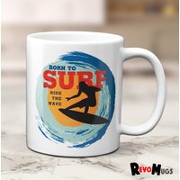 Born To Surf Tasse | Swirl Surfen Geschenke von RevoMugs