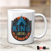 King Of The Camper Tasse | Retro Style Camping 11 Unzen Keramiktasse von RevoMugs