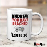 Personalisierte 30Th Birthday Gamer Tasse | Snes Wählen Sie Stufe Für Alter Gaming von RevoMugs