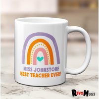 Personalisierte Bester Lehrer Aller Zeiten Tasse | Danke Geschenk Regenbogen von RevoMugs