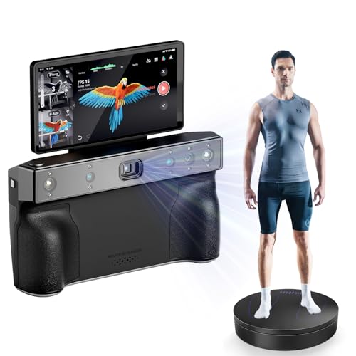 Revopoint MIRACO PRO 32GB RAM handgeführter Hochgeschwindigkeits-Scanner WiFi 3D-Scanner für 3D-Drucker 180° kippbarer Bildschirm, 5000 mAh schnell mit Autokarussell 200kg Tragfähigkeit von Revopoint