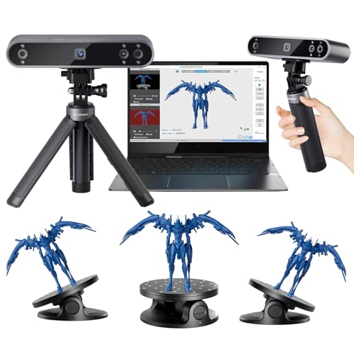 Revopoint POP 3 3D Scanner mit Drehteller und Powerbank, 0,05 mm Präzisions Infrarot Strukturlicht 3D-Scanner für 3D-Drucker und Modellierung, einer Scangeschwindigkeit von bis zu 18 FPS von Revopoint