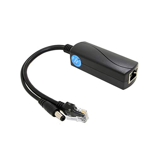 Revotech 12V/2A Aktiver PoE Splitter DC 5.5*2.5mm Stecker, 48V PoE auf DC 12V/2A Ausgang, 10/100Mbps IEEE802.3af/at, PoE Adapter Splitter für Nicht PoE IP Kamera (PS5712AT) von Revotech