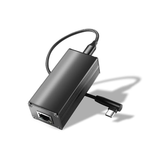 Revotech PoE zu TypeC Adapter Konverter, POE Eingang zu USB C 5V/3A 9V/2.5A adaptiver Ausgang mit Ethernet, IEEE802.3af/at, kabelgebundenes Breitband und PD Charging für Telefon/Tablet/Laptop (PD2CAT) Revotech PoE zu TypeC Adapter Konverter, POE Eingang zu USB C 5V/3A 9V/2.5A adaptiver Ausgang mit Ethernet, IEEE802.3af/at, kabelgebundenes Breitband und PD Charging für Telefon/Tablet/Laptop (PD2CAT) von Revotech
