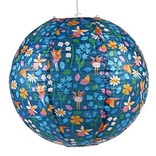 Rex London Kinder-Lampenschirm aus Papier - Feen im Garten (40 cm, Clip-on, Metallrahmen, Feen im Garten) von Rex London