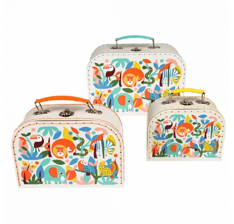 Rex London Aufbewahrungsbox Köfferchen (Deko Koffer Set, 3 St., mit Motiv), ca. 25,5 x 18 x 8 cm (große Box) von Rex London